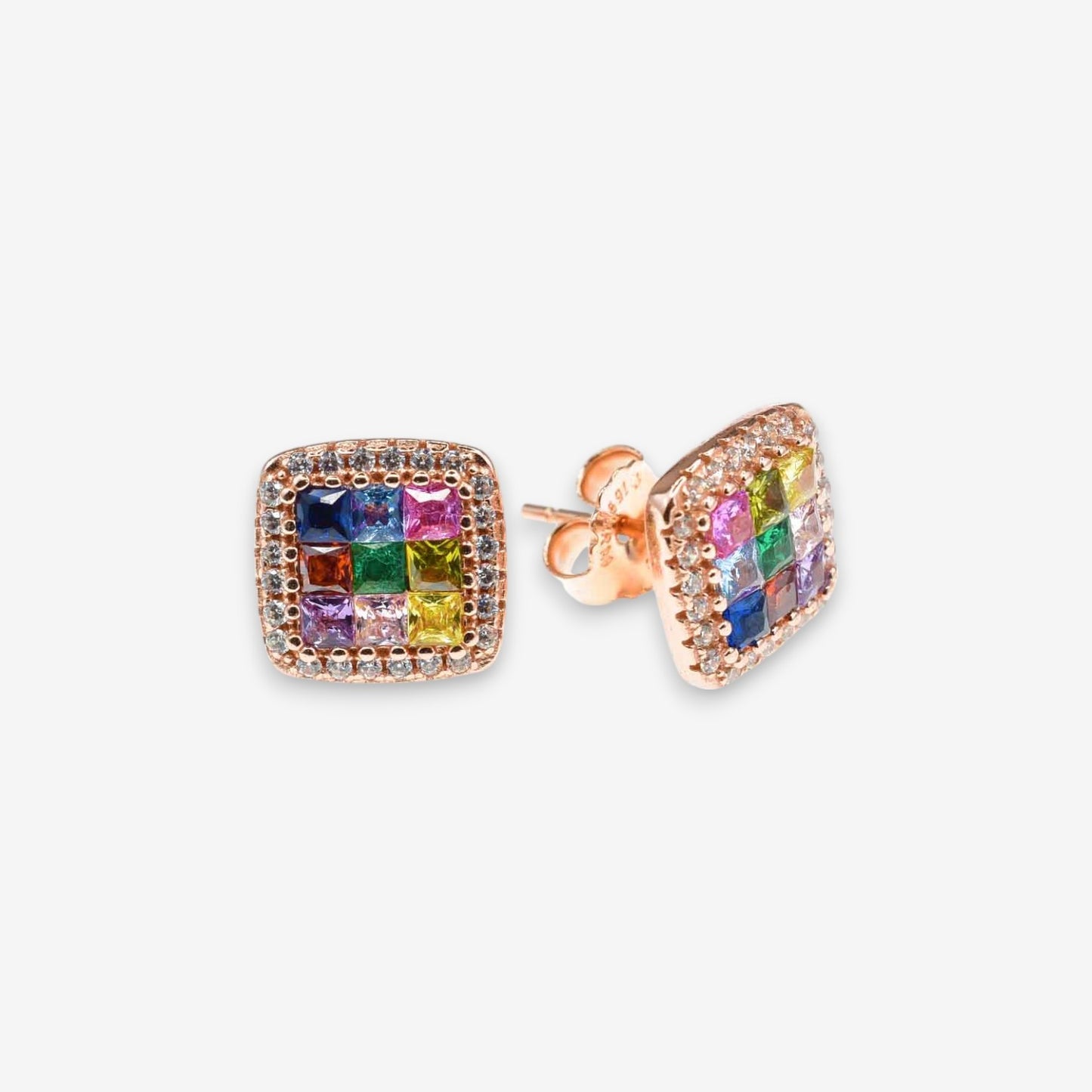 Orecchini Donna Square in Argento 925 con zirconi