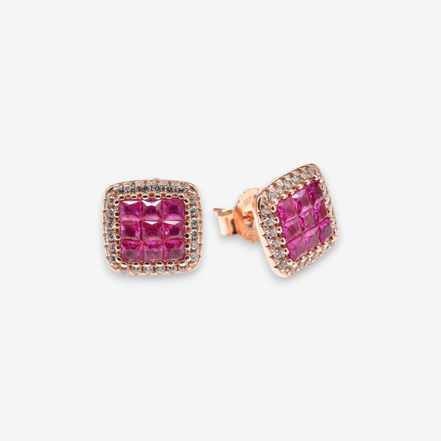 Orecchini Donna Square in Argento 925 con zirconi
