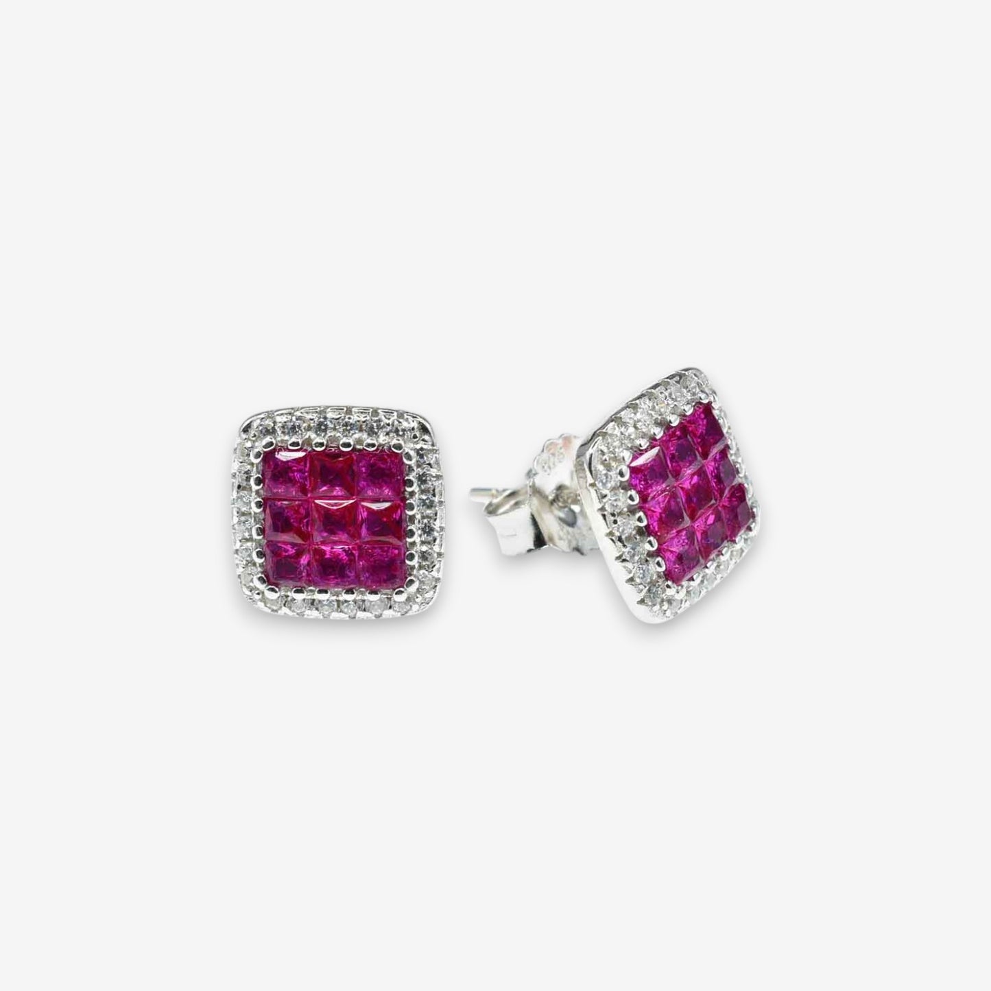 Orecchini Donna Square in Argento 925 con zirconi