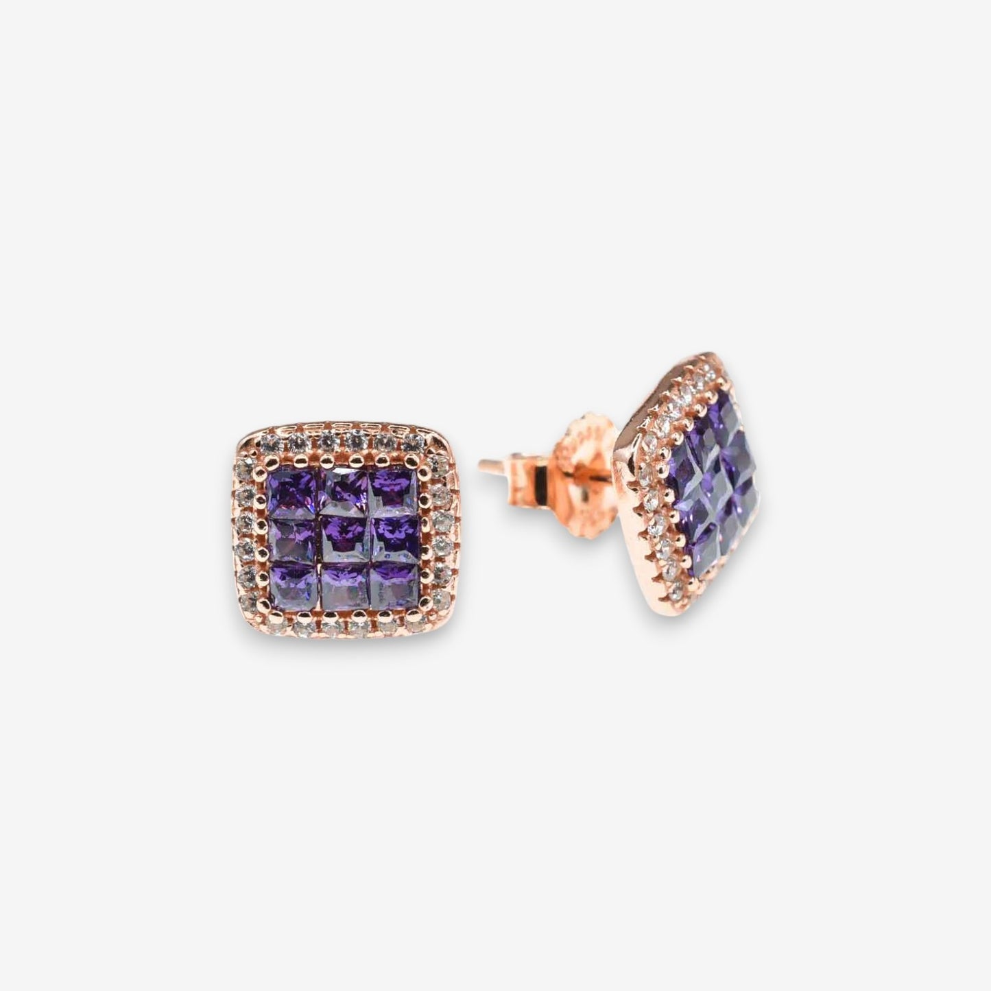 Orecchini Donna Square in Argento 925 con zirconi