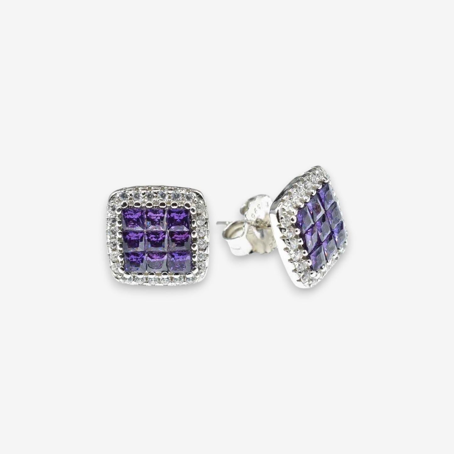 Orecchini Donna Square in Argento 925 con zirconi