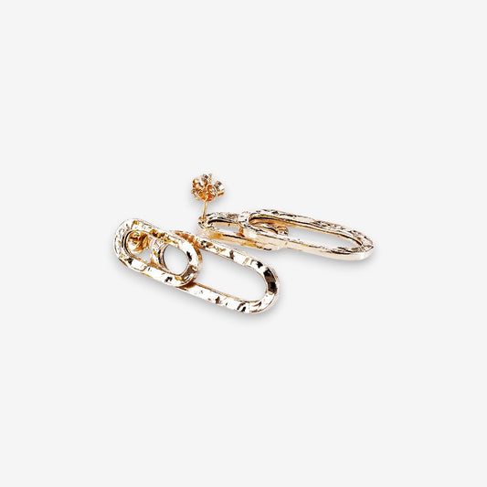 Orecchini Donna in Argento 925 a maglia ovale martellata