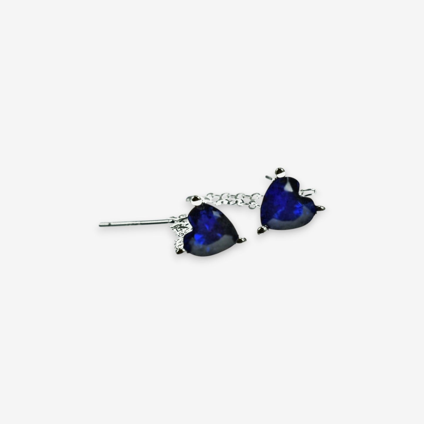 Orecchini Donna in Argento 925 a Catena con zircone Cuore pendente