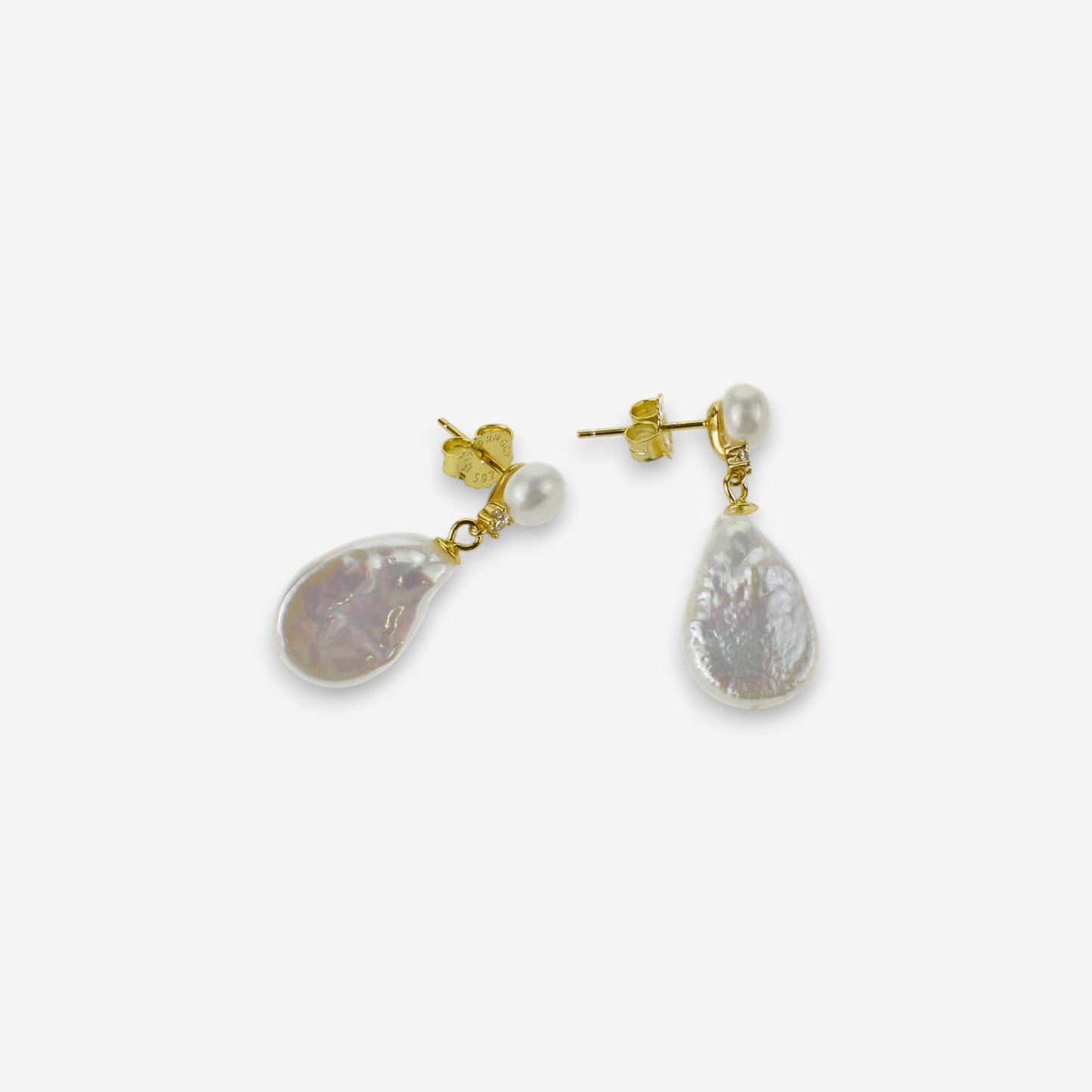Orecchini Donna in Argento 925 con perle di fiume e zirconi