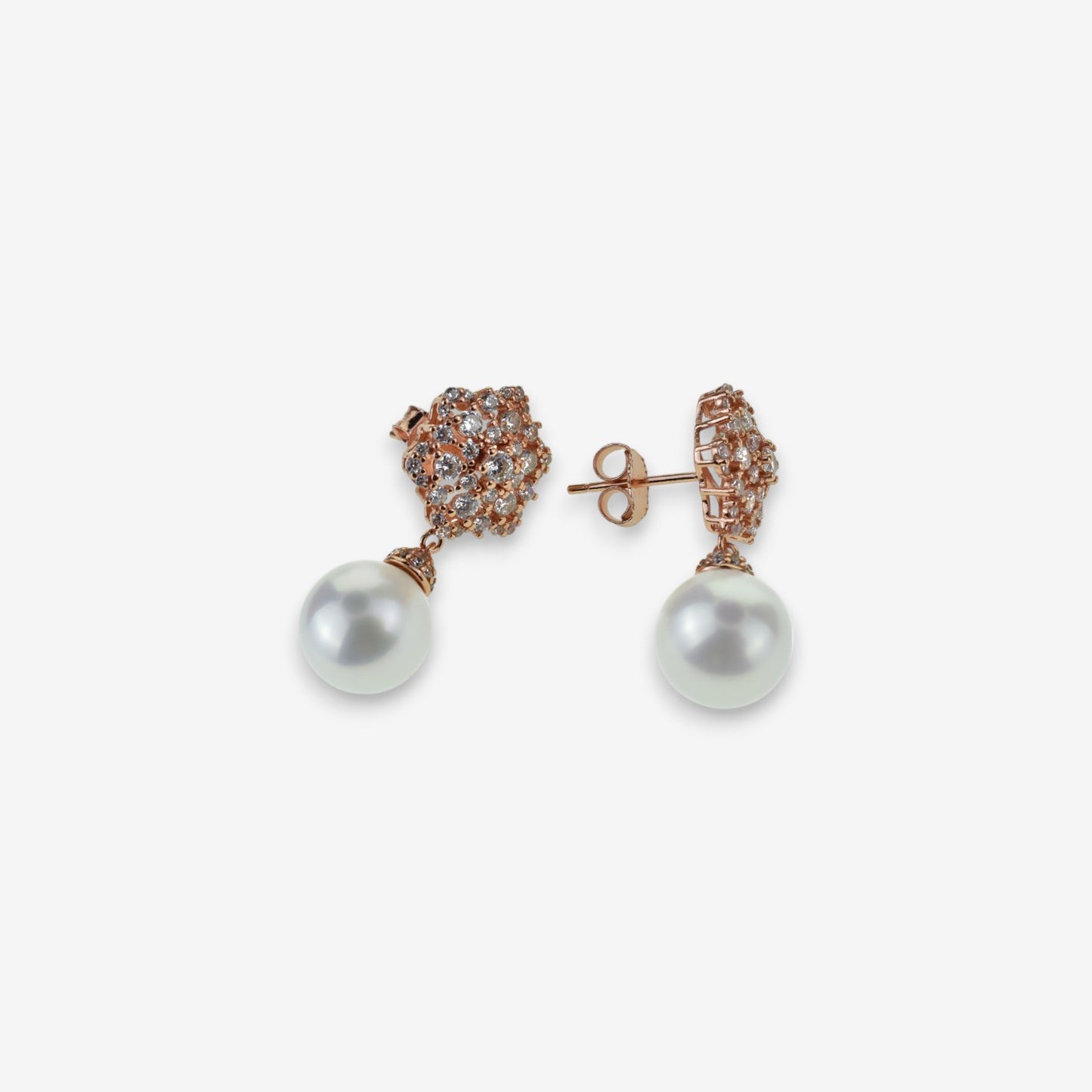 Orecchini Donna in Argento 925 con Perle di Maiorca e Zirconi
