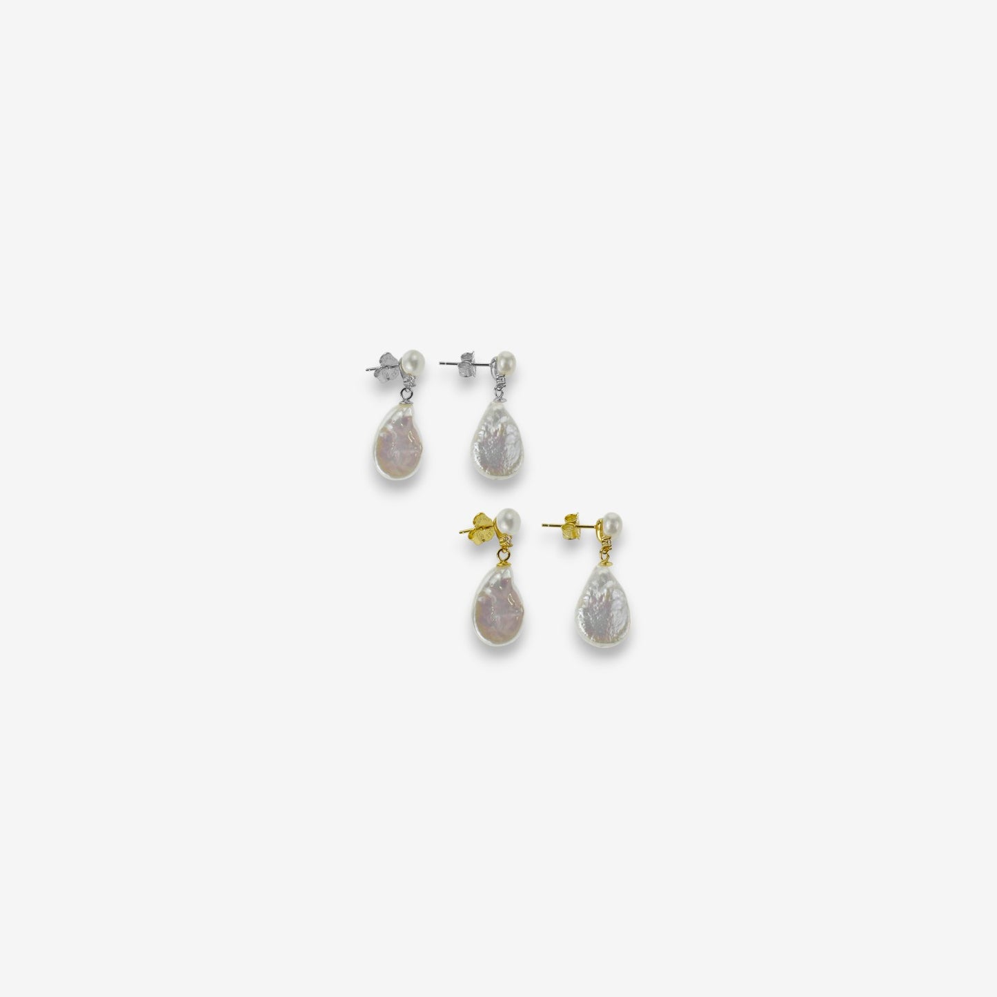 Orecchini Donna in Argento 925 con perle di fiume e zirconi