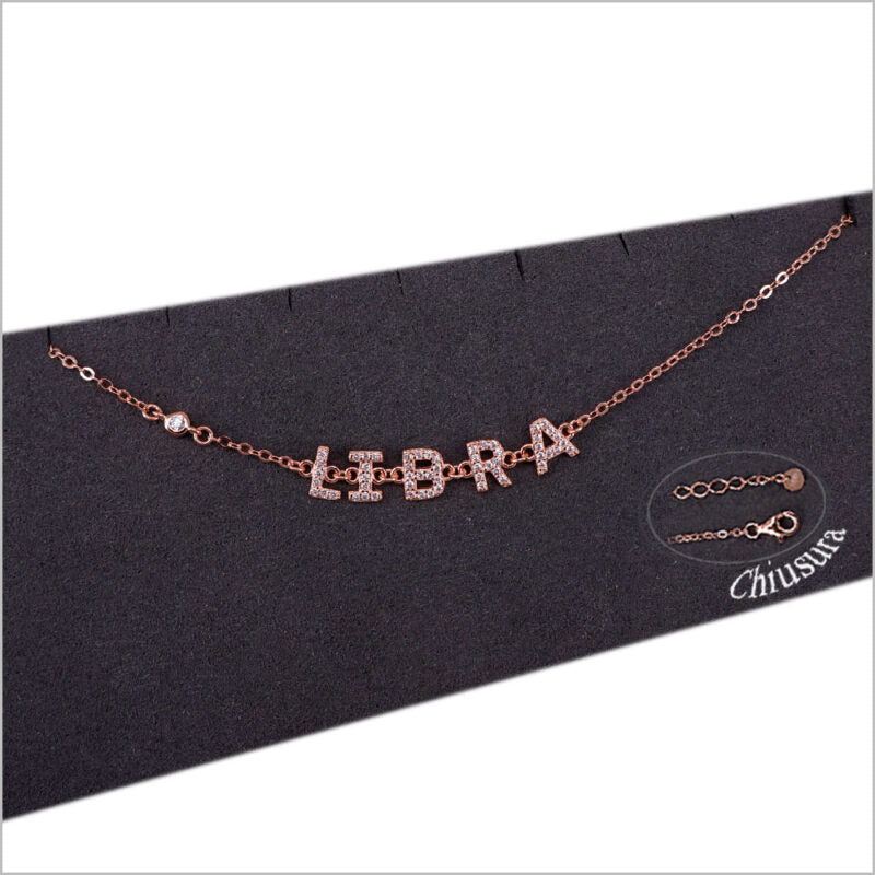 Bracciale in Argento 925 con segno zodiacale zirconato