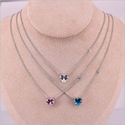 Collana con Zircone a Cuore in Argento 925