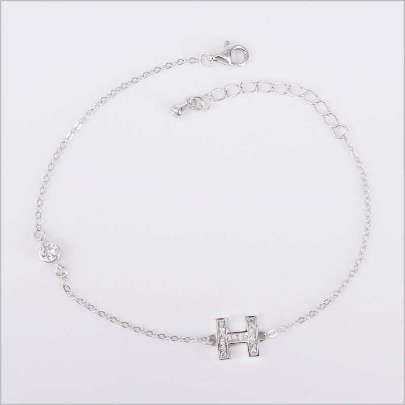 Bracciale in Argento 925 con iniziale zirconata