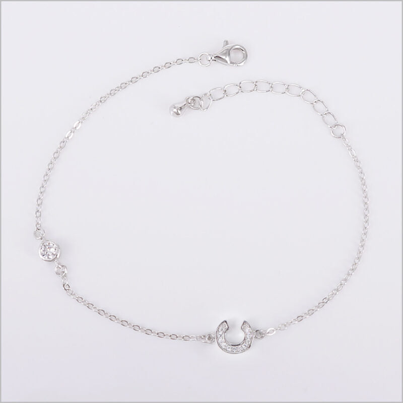 Bracciale in Argento 925 con iniziale zirconata