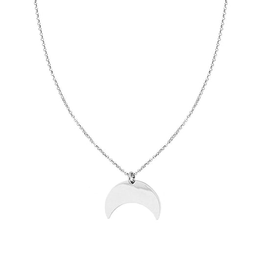 Collana con Luna in ARGENTO 925 Galvanica Rodio<BR><BR>