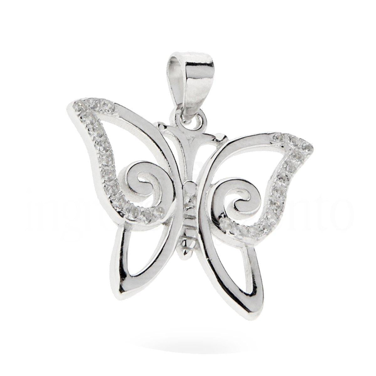 Ciondolo a forma di Farfalla con Zirconi