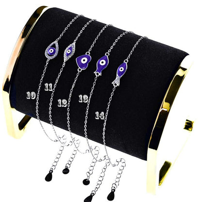 Cavigliera Donna Occhio Greco in Argento 925 con zirconi