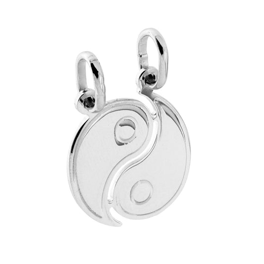 Ciodolo a forma tonda con  Yin Yang che si spezza con lavorazione Liscia e Lucida.<BR>Made in Italy