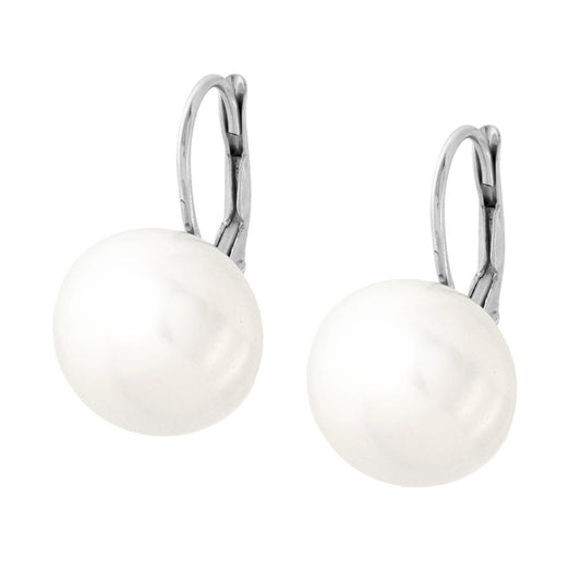 Orecchini Monachella Perla 3/4 mm 14 colore Bianco in ARGENTO 925 Galvanica Rodio