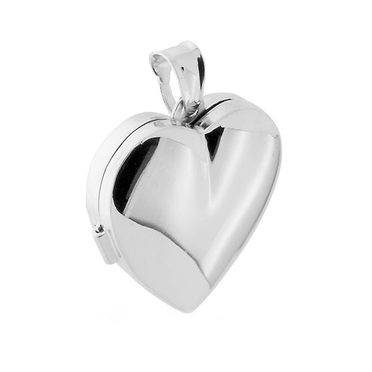 Ciondolo Portafoto a forma di Cuore bombato,con lavorazione liscia e lucida, apribile, con interno due piccoli contenitori uguali e coincidenti.<BR>Perfetti per custodire i ricordi pi belli!!<BR>Made in Italy