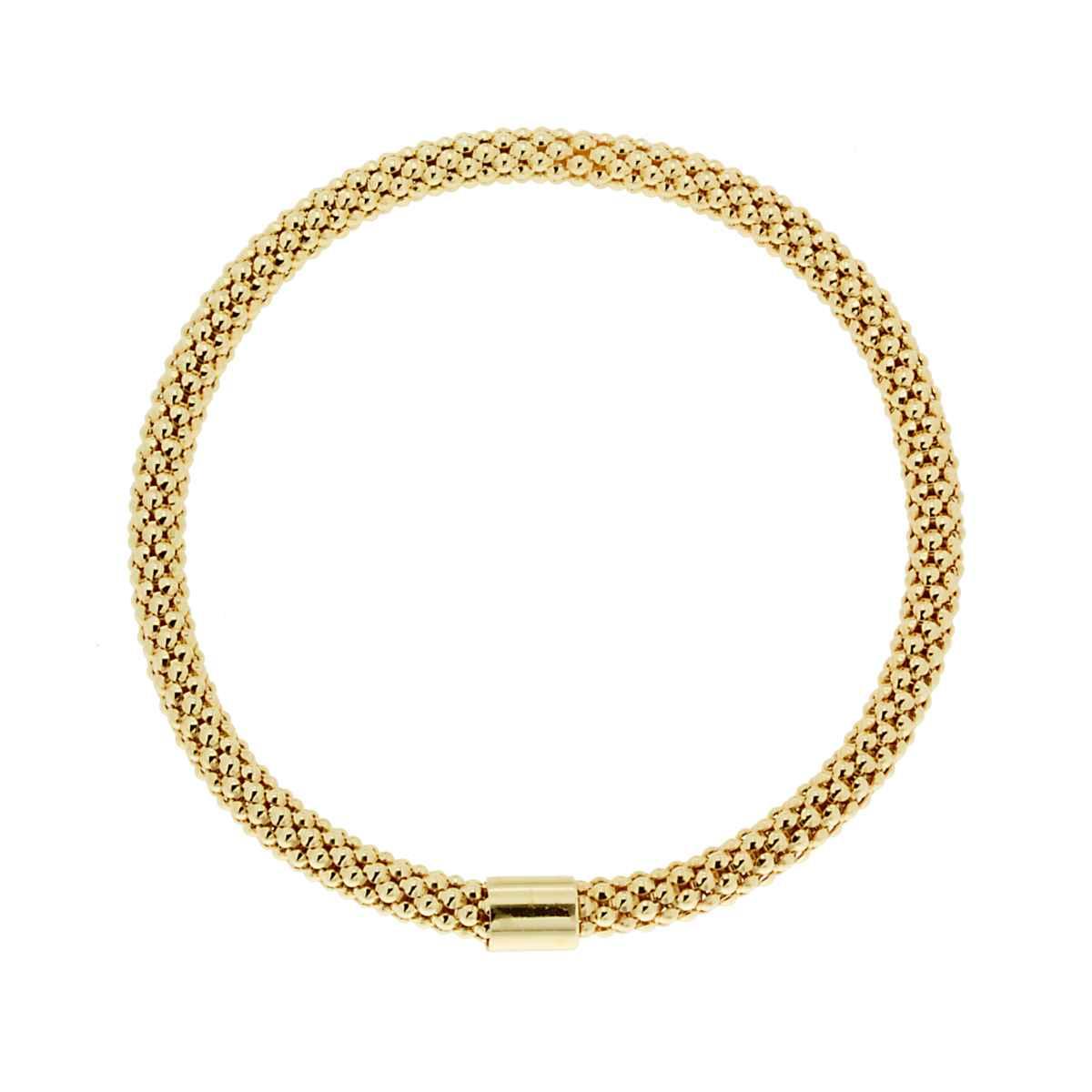 Bracciale Elastico con Catena Coreana mm 4.4 in ARGENTO 925 Galvanica Oro