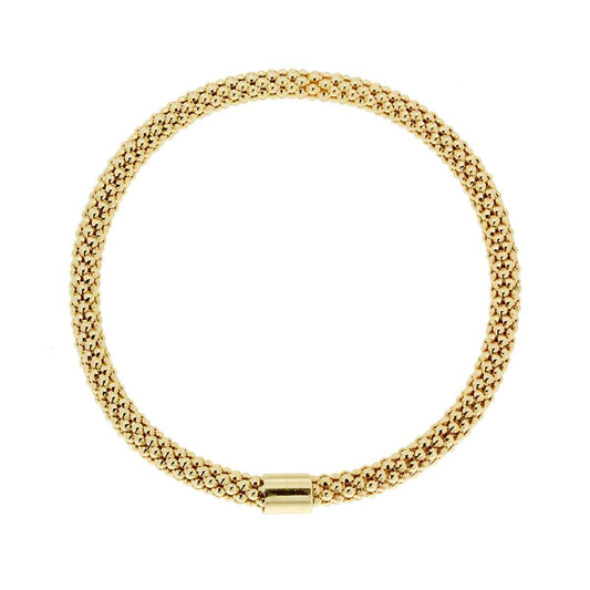 Bracciale Elastico con Catena Coreana mm 4.4 in ARGENTO 925 Galvanica Oro