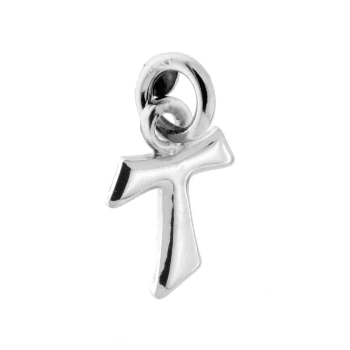 Ciondolo a forma di croce Tao con finitura liscia e lucida.<BR>Made in Italy
