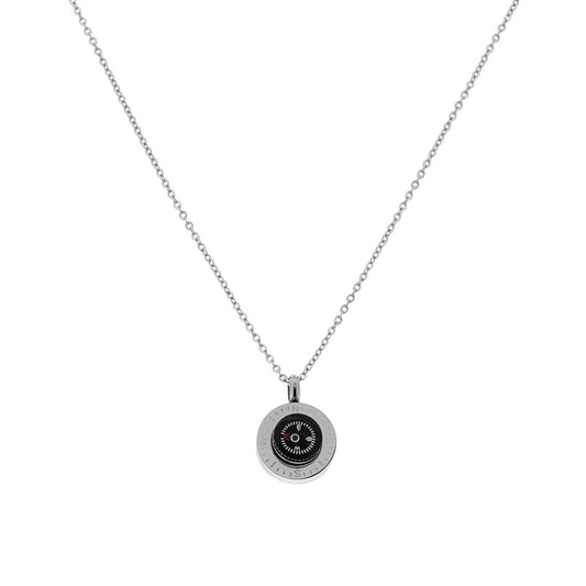 Collana Catena Forzatina con Bussola in ACCIAIO