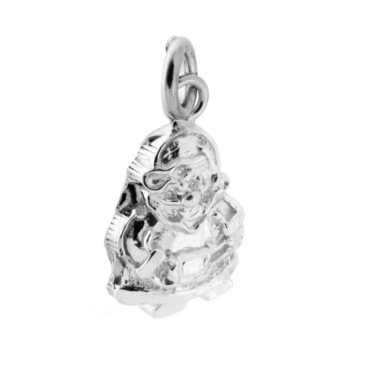 Ciondolo a forma di Babbo Natale con finitura lucida.<BR>Made in Italy