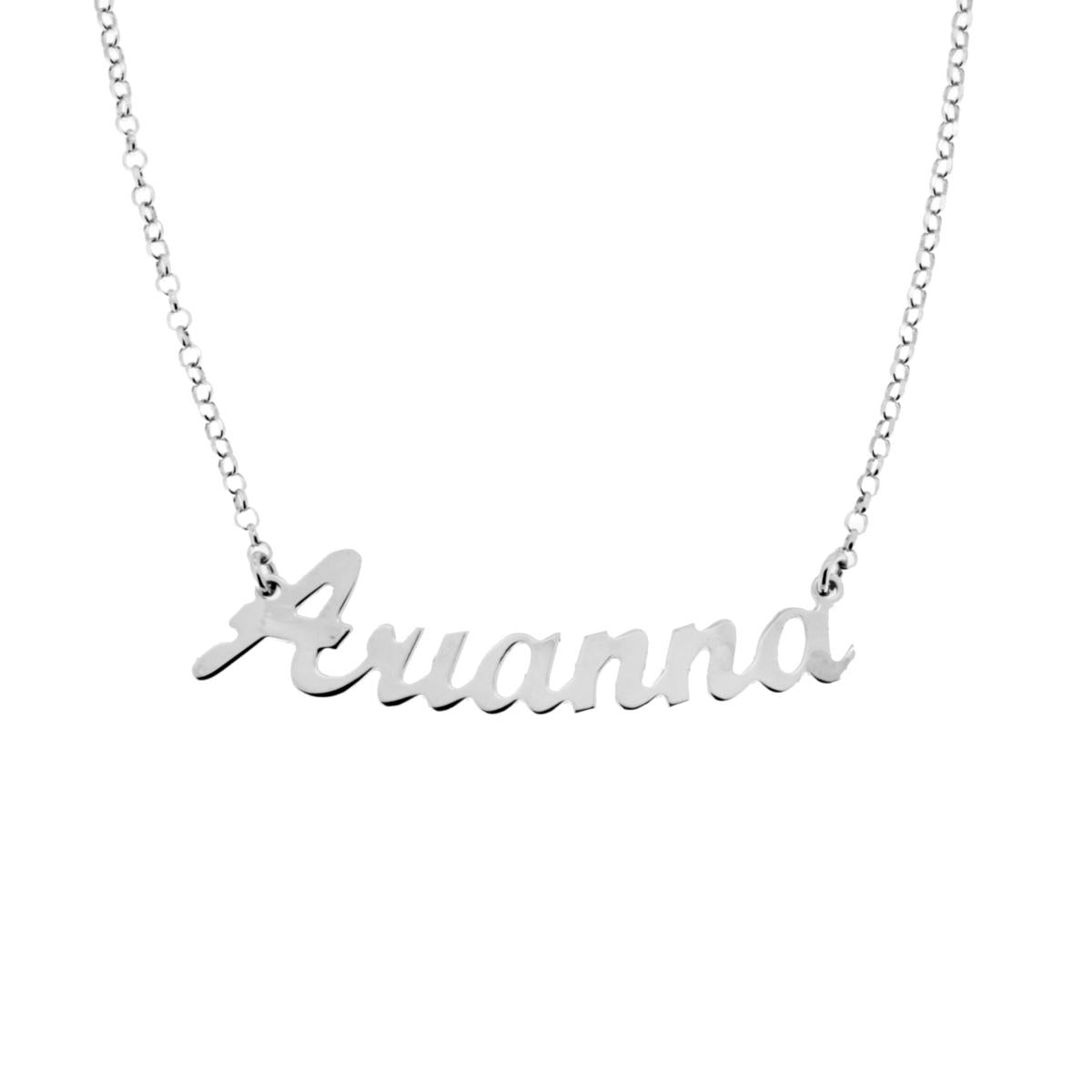 Collana nome Arianna in ARGENTO 925 Galvanica Rodio