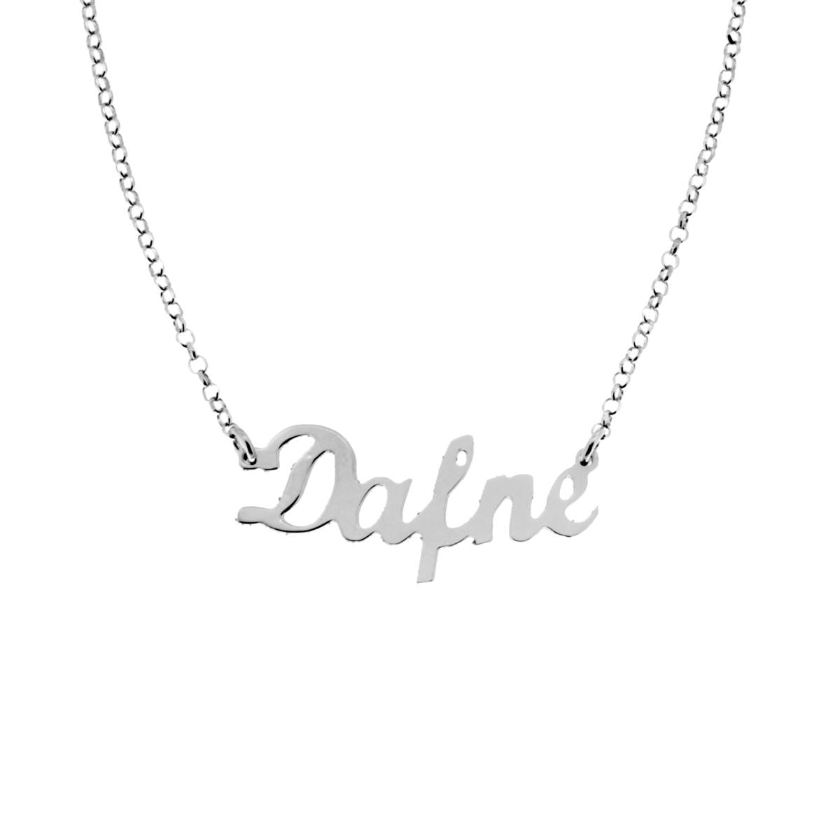 Collana nome Dafne in ARGENTO 925 Galvanica Rodio