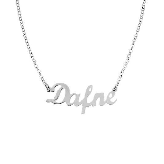 Collana nome Dafne in ARGENTO 925 Galvanica Rodio