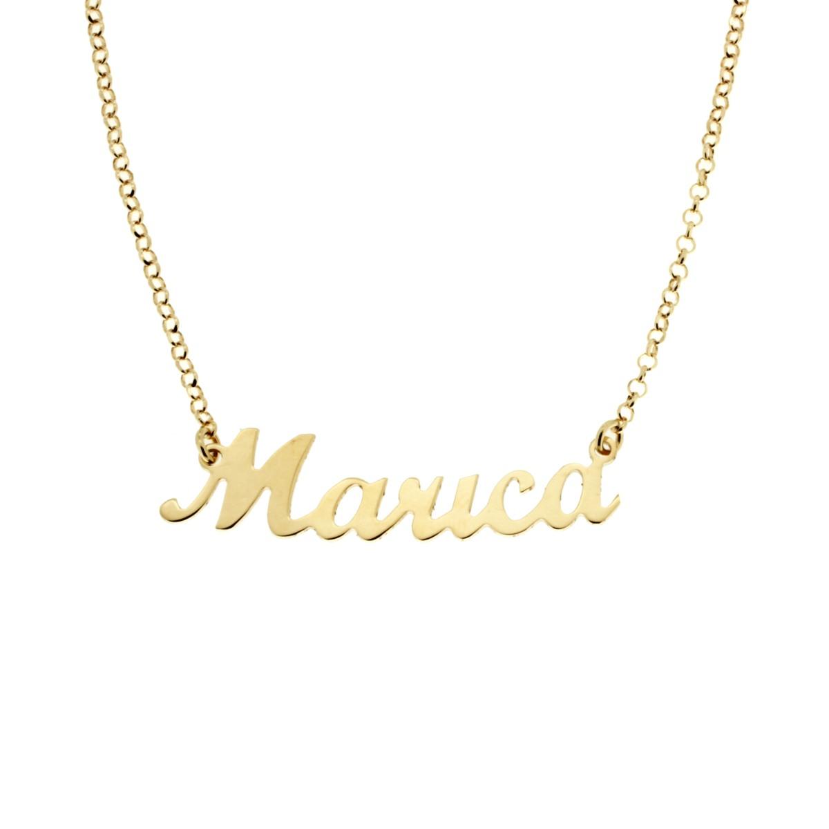 Collana nome Marica in ARGENTO 925 Galvanica Oro