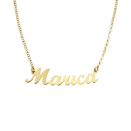 Collana nome Marica in ARGENTO 925 Galvanica Oro