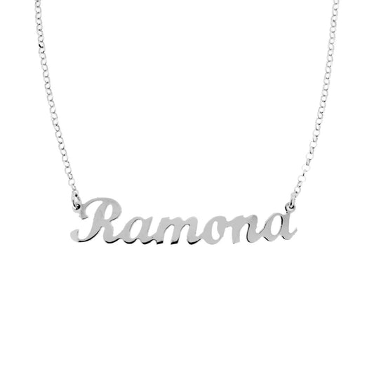 Collana nome Ramona in ARGENTO 925 Galvanica Rodio