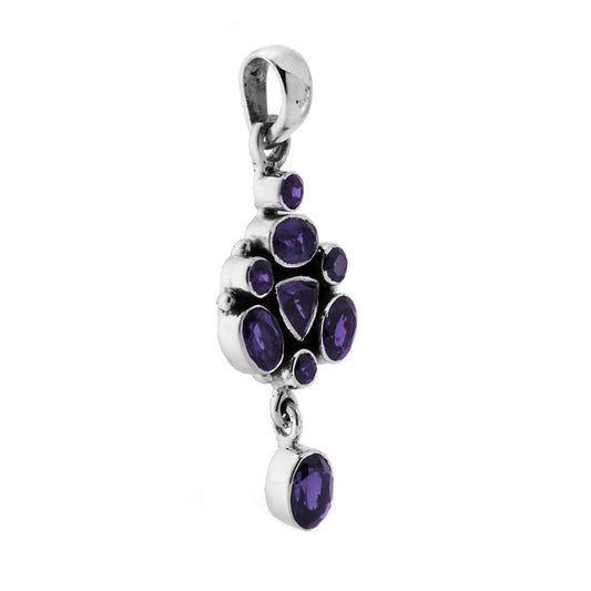 Ciondolo Etnico con Accessorio a forma geometrica con Pietre Tanzanite.