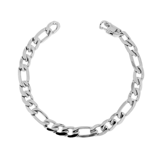 Bracciale Catena Grumetta Figaro alternata mm 7,2 in ACCIAIO