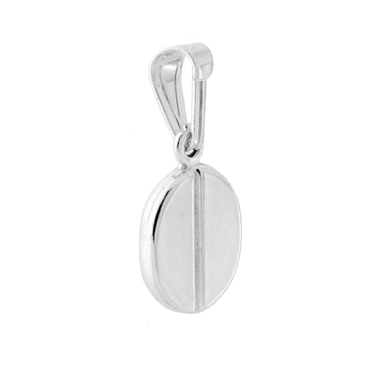Ciondolo a froma di chicco di caffč con finitura liscia e lucida.