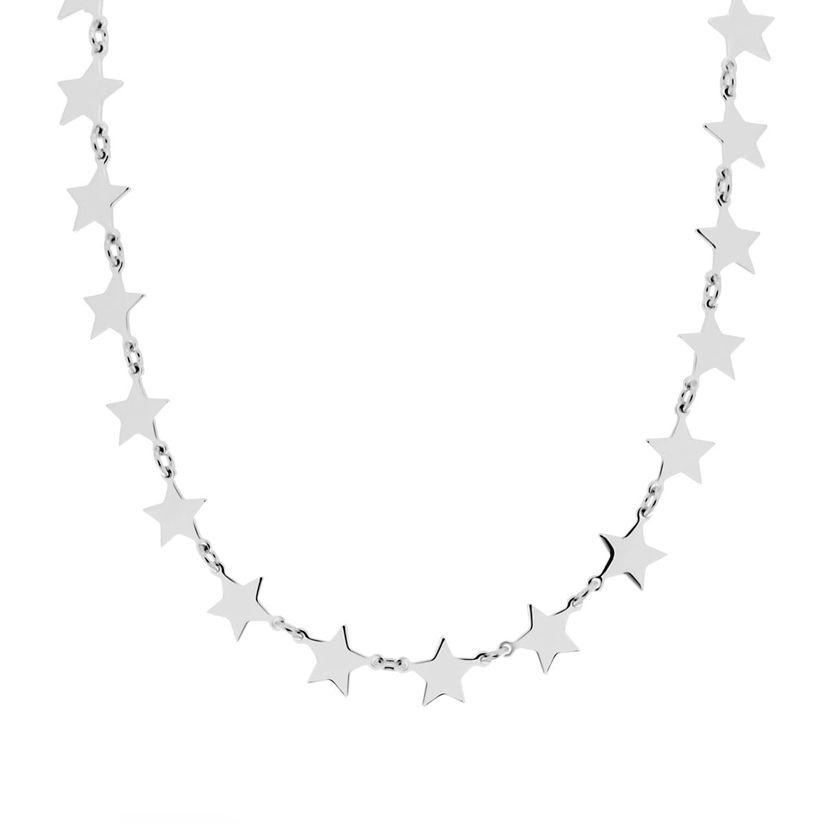 Collana Catena di Stelle in ARGENTO 925 Galvanica Rodio