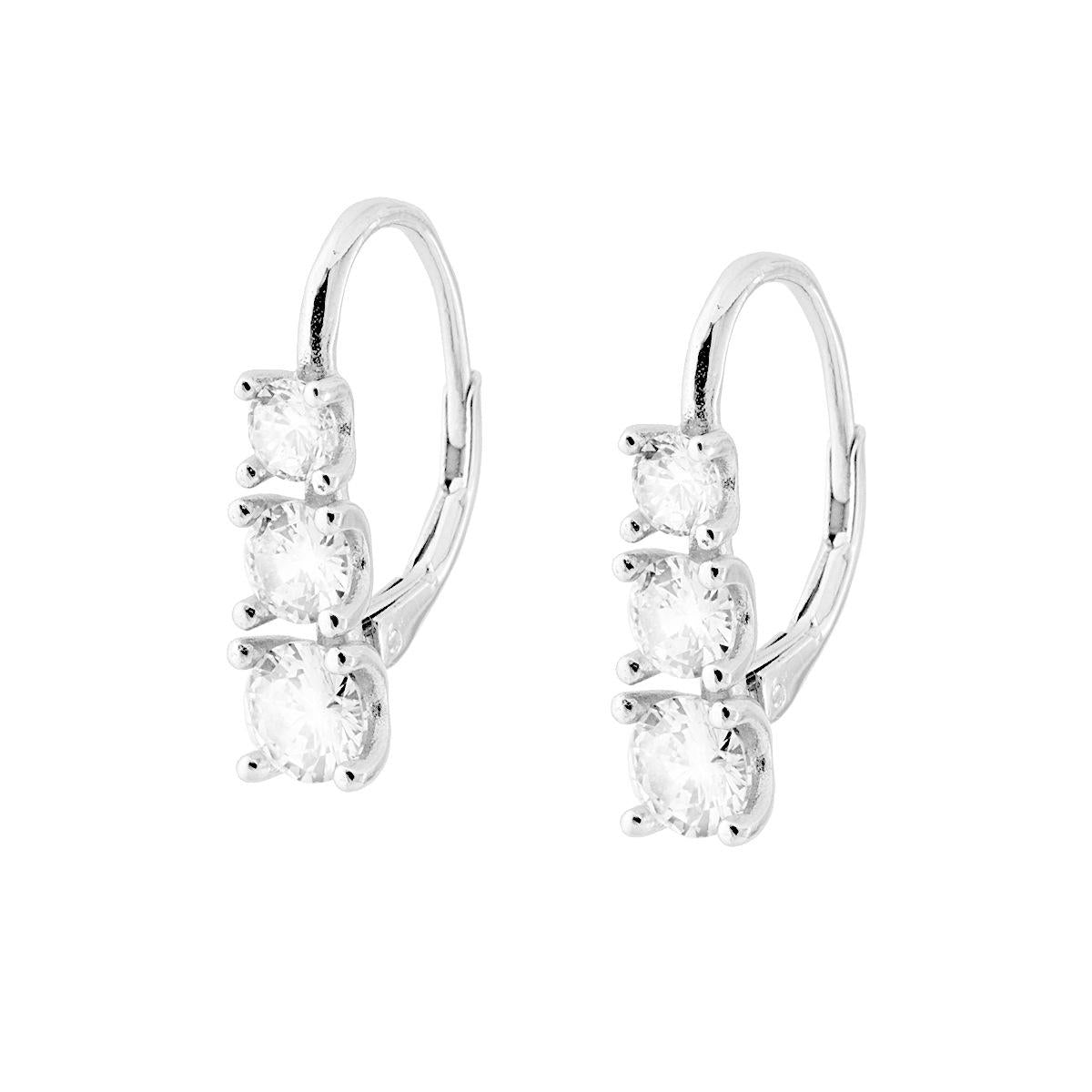 Orecchini Monachella Trilogy con Zirconi Bianchi in ARGENTO 925 Galvanica Rodio
