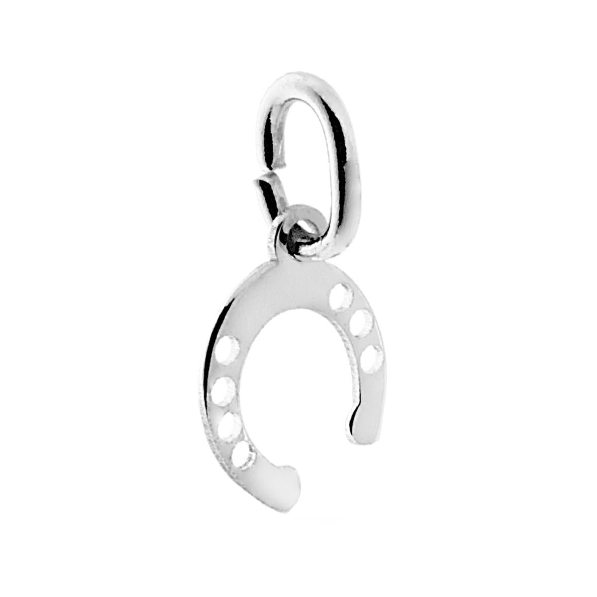 Ciondolo Portafotuna a forma di Ferro di Cavallo con lavorazione liscia e lucida.<BR>Made in Italy