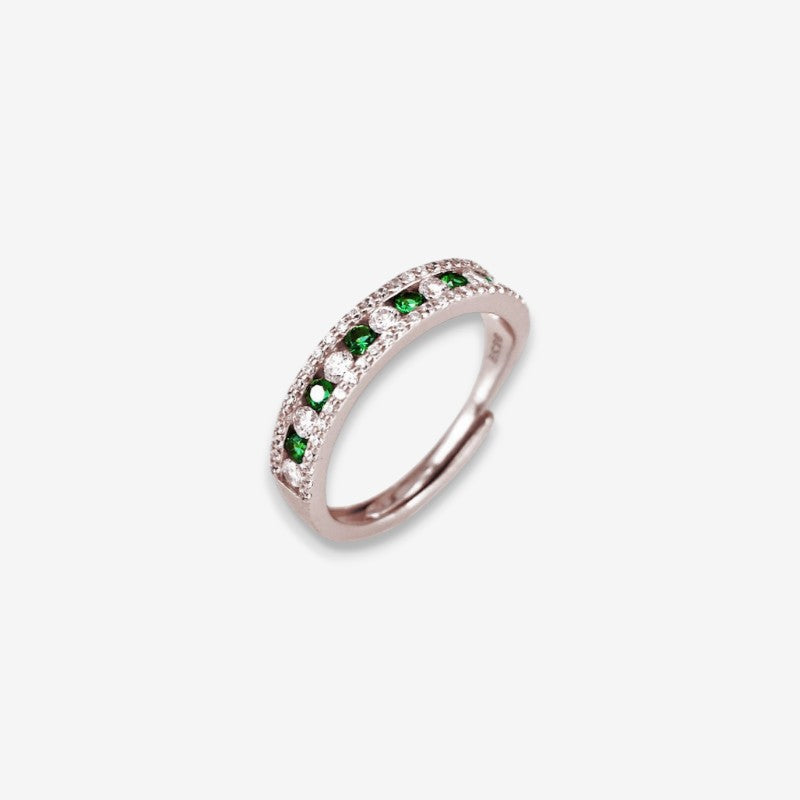 Anello Donna in Argento 925 Regolabile con file di zirconi