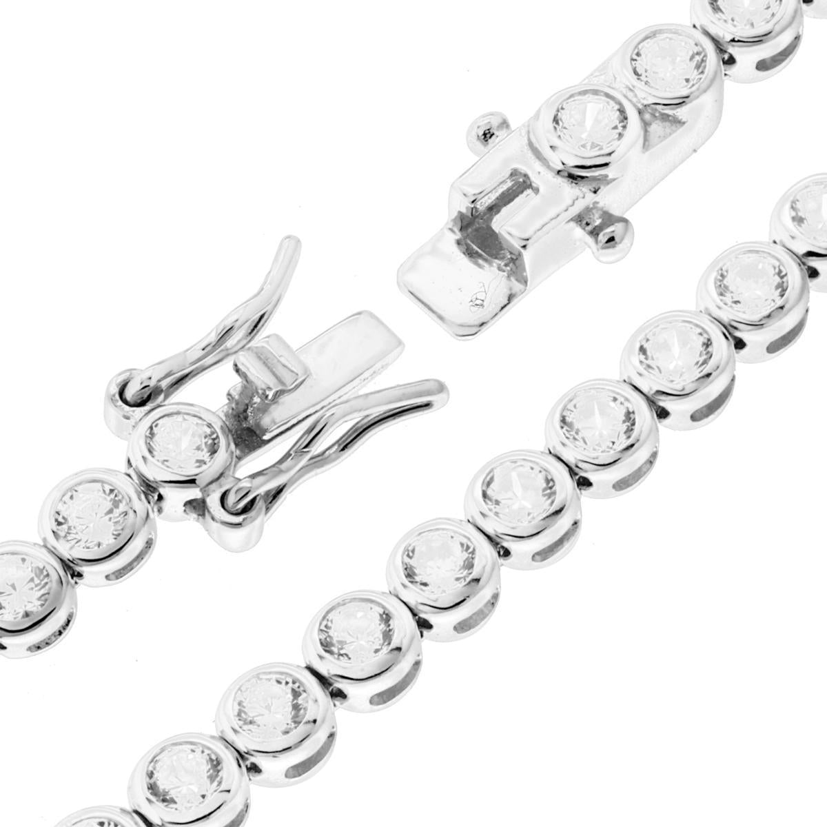 Bracciale Tennis Cipollina cm 18 con Zirconi mm 3 Bianchi in ARGENTO 925 Galvanica Rodio