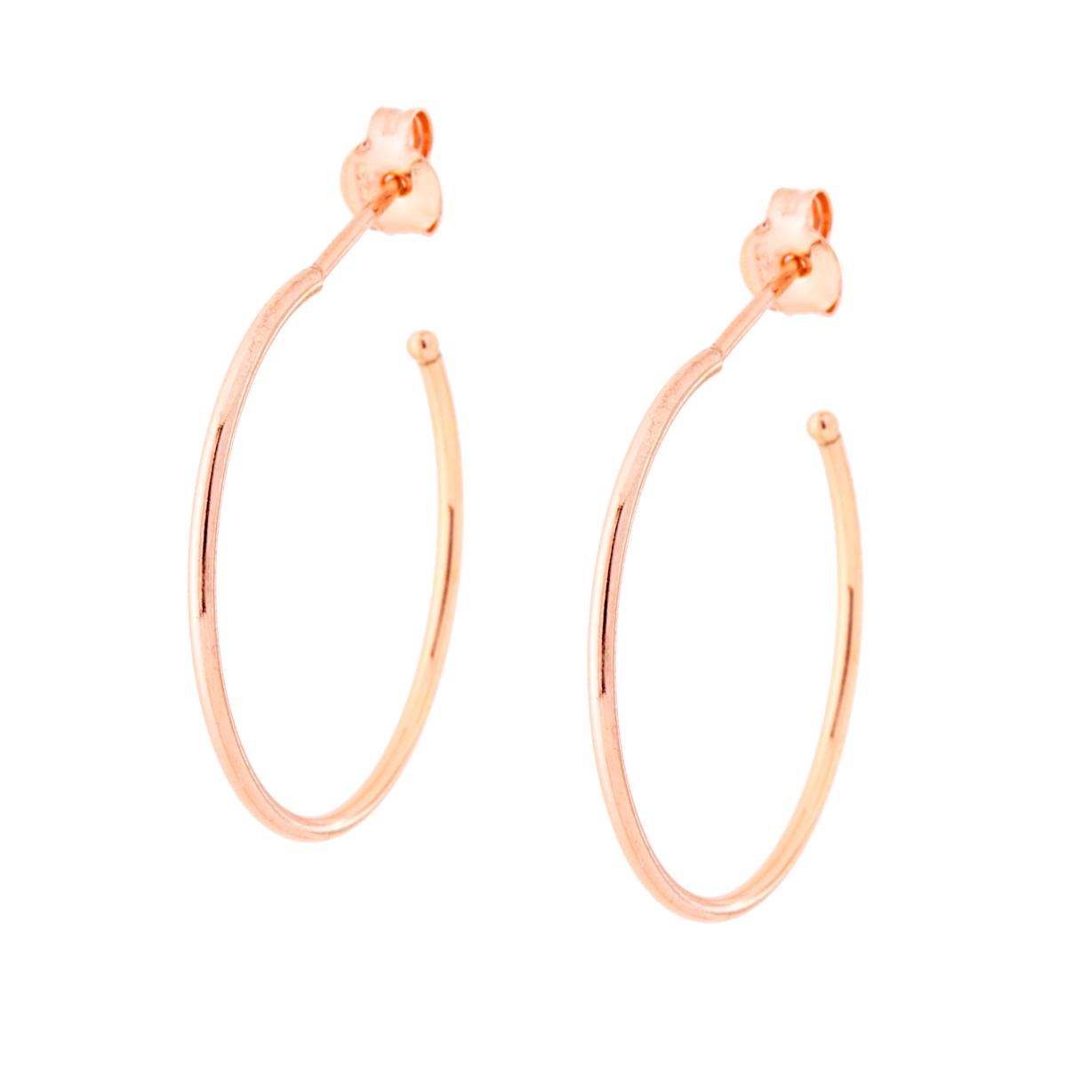 Orecchini Cerchio in ARGENTO 925 Galvanica Rosa