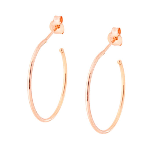 Orecchini Cerchio in ARGENTO 925 Galvanica Rosa