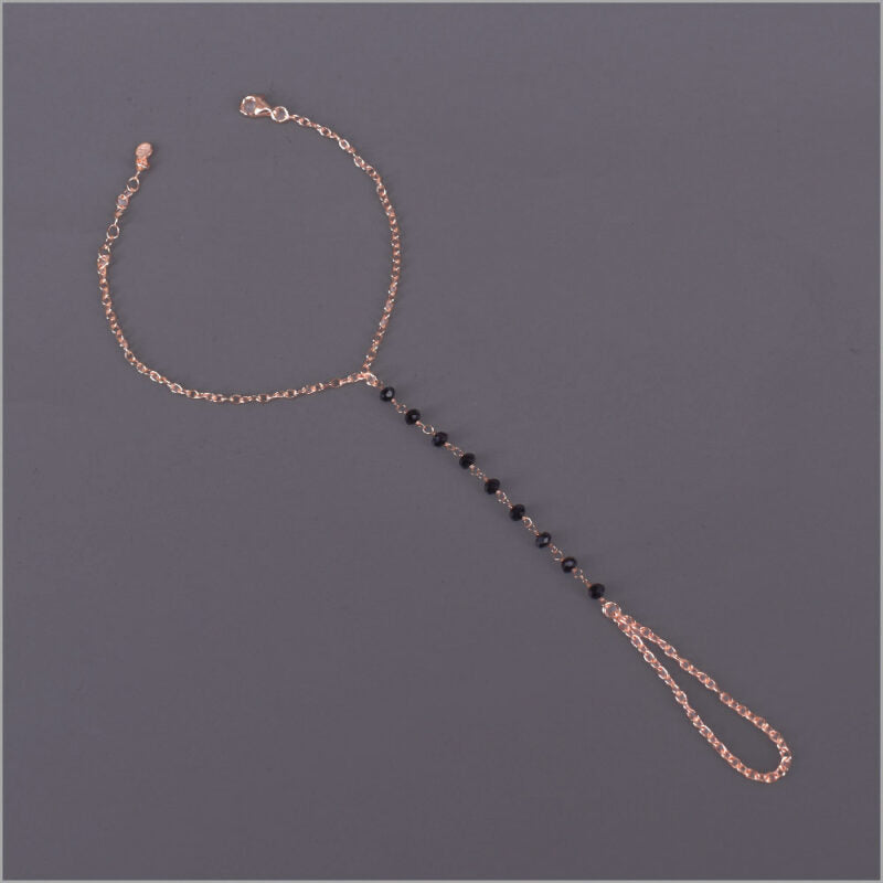Bracciale baciamano in Argento 925 con zirconi neri