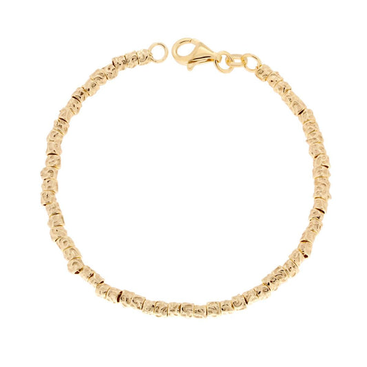 Bracciale con Cubetti martellati in ARGENTO 925 Galvanica Oro