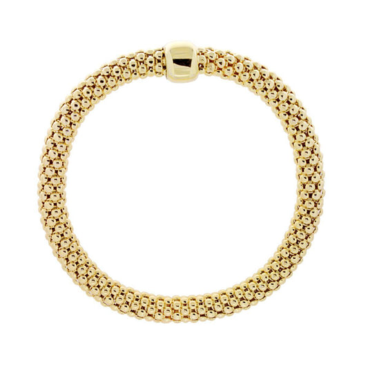 Bracciale Elastico con Catena Coreana mm 7 in ARGENTO 925 Galvanica Oro