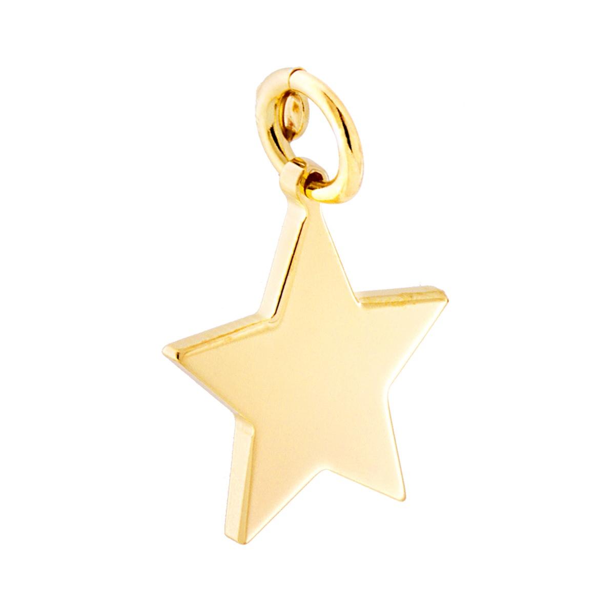 Ciondolo a forma di Stella con finitura piatta liscia e lucida.<BR>Made in italy