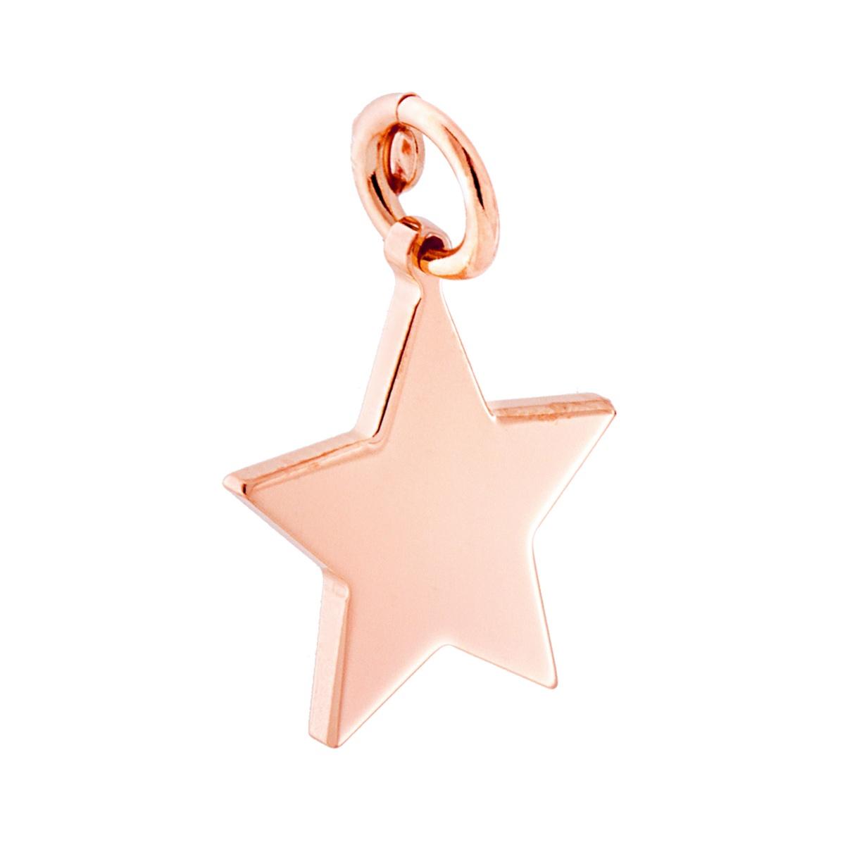 Ciondolo a forma di Stella con finitura piatta liscia e lucida.<BR>Made in italy<BR>