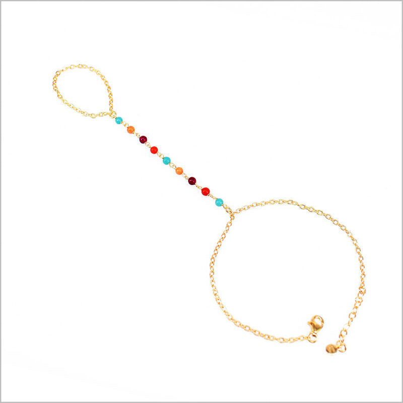 Bracciale baciamano in Argento 925 con pietre multicolore