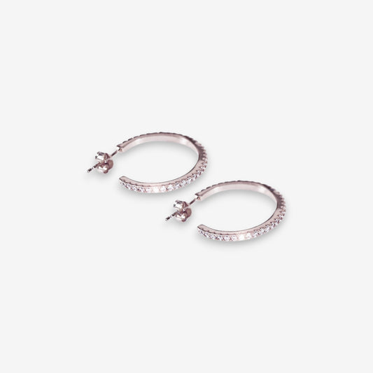 Orecchini Donna a Cerchio in Argento 925 con zirconi
