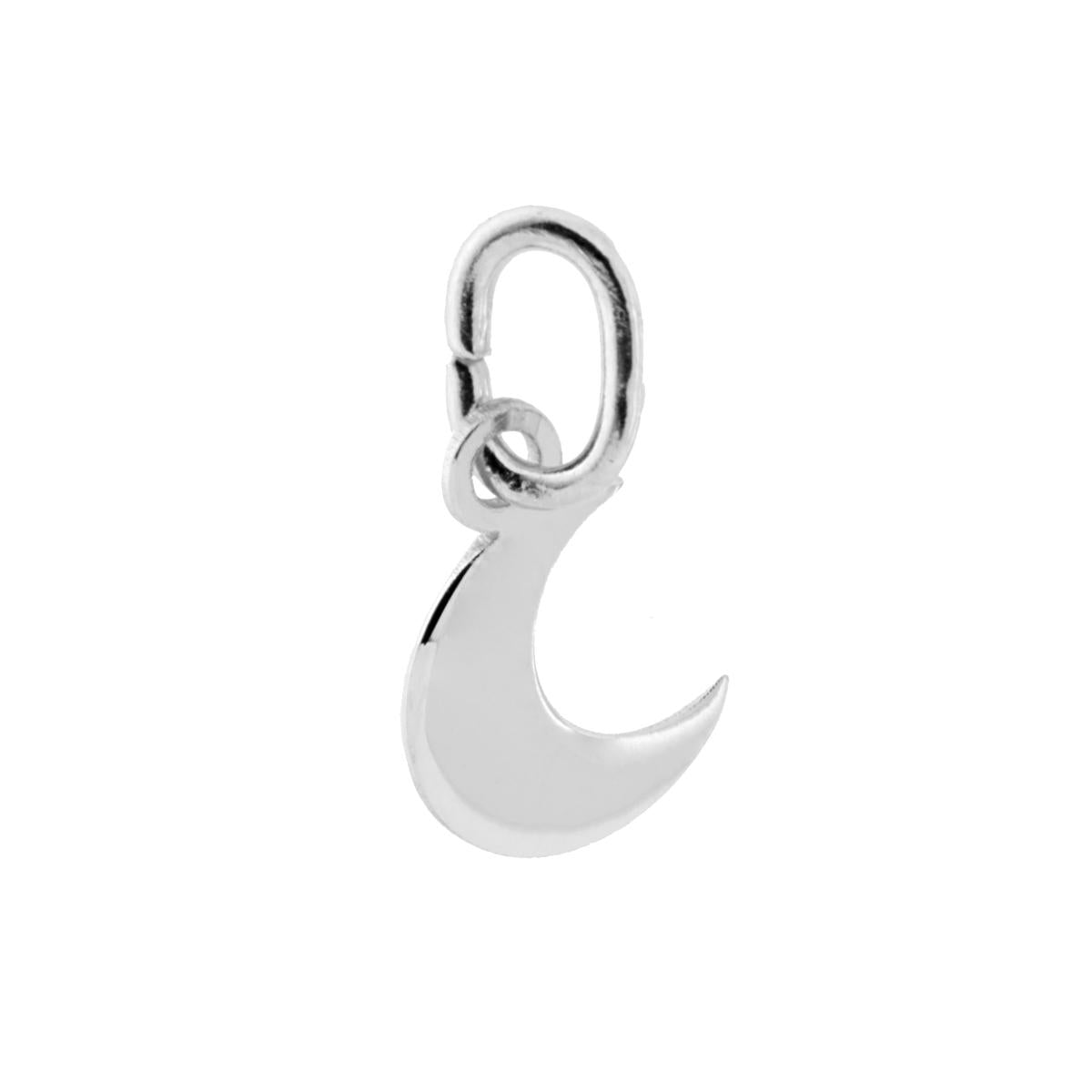 Ciondolo Plain a forma di Luna con finitura liscia e lucida.<BR>Made in Italy