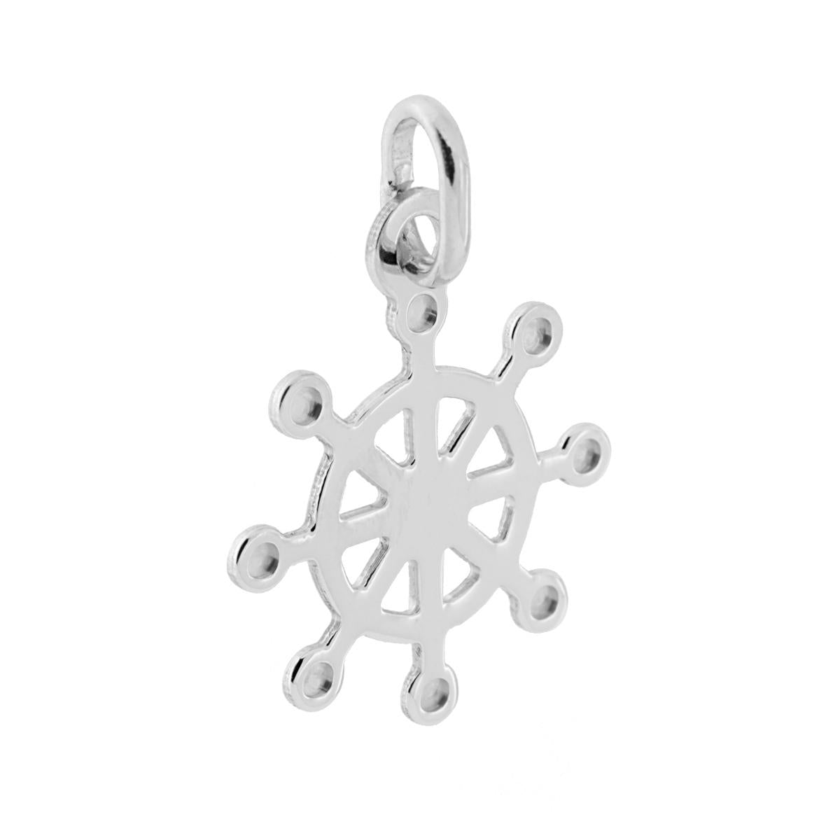 Ciondolo Plain a forma di Timone con finitura lucida e disegno dettagli in lavorazione laser.<BR>Made in Italy